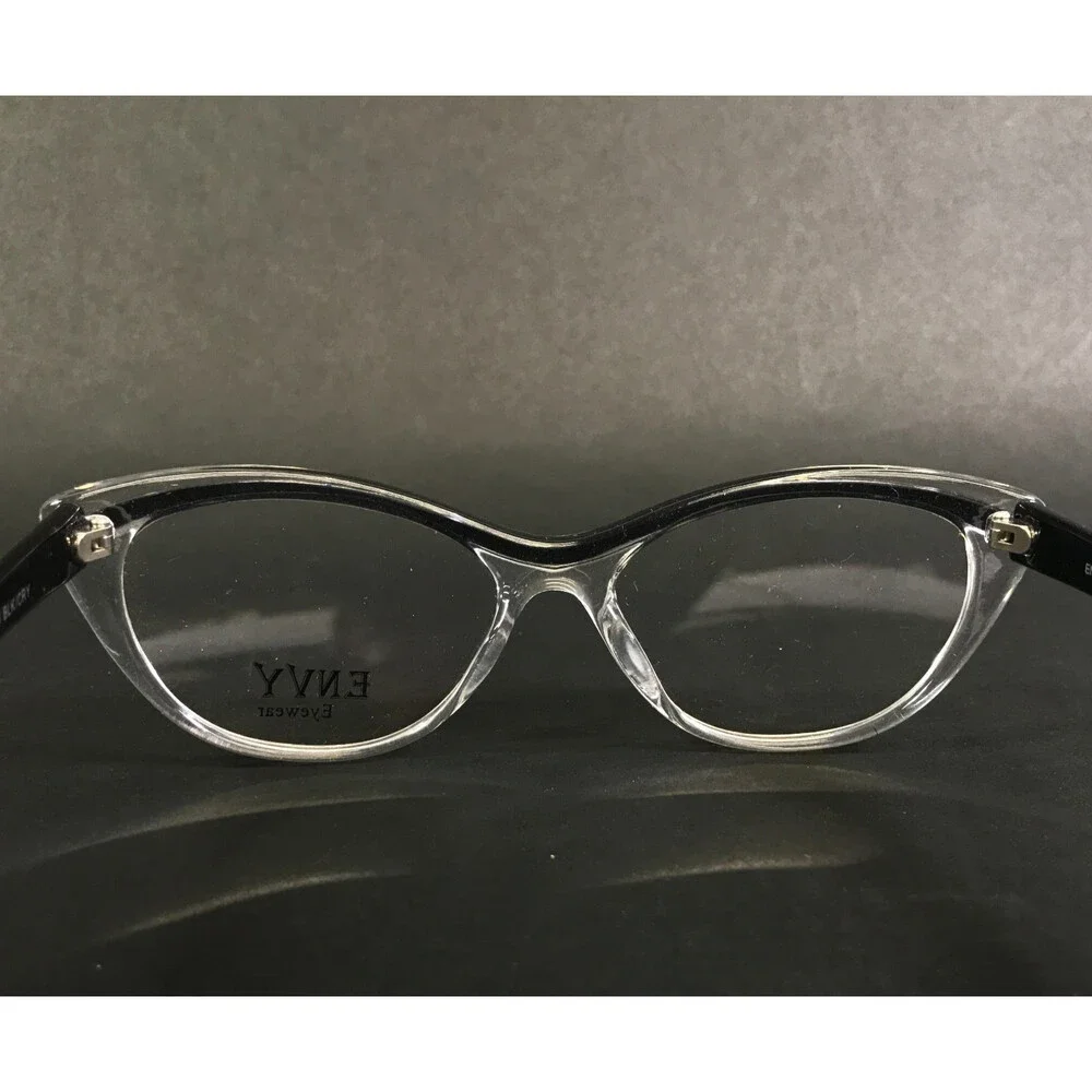 Envy Eyewear Eyeglasses Frames EE-FRAN BLK/CRY Black Crystal Full Rim 53-17-143